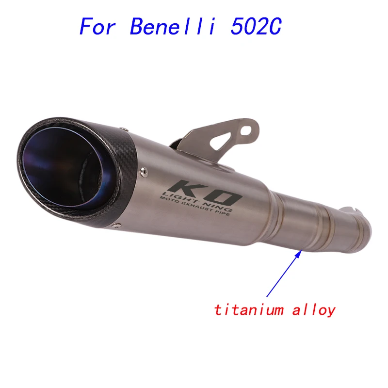 

Escape Motorcycle Middle Connect Pipe And Exhaust Muffler Titanium Alloy Exhaust System For Benelli 502C All Years