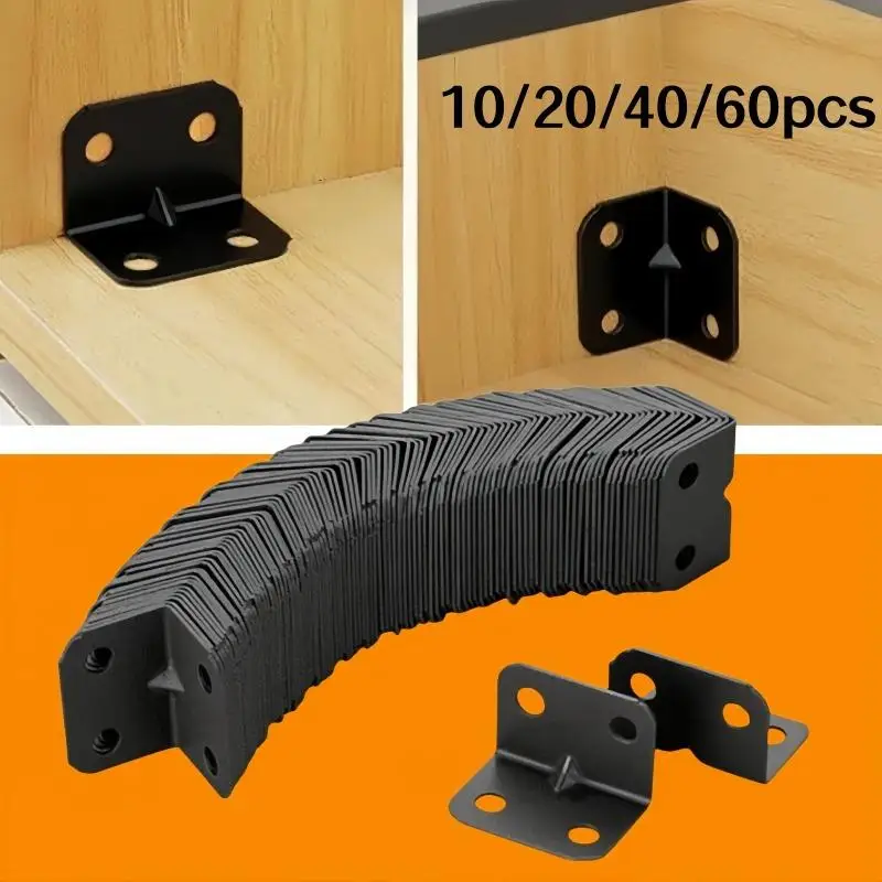L-shaped Corner Bracket, Sturdy Bracket, Ninety Degree Fastener, Corner Connector, Furniture Cabinet Corner, Suitable for Tables