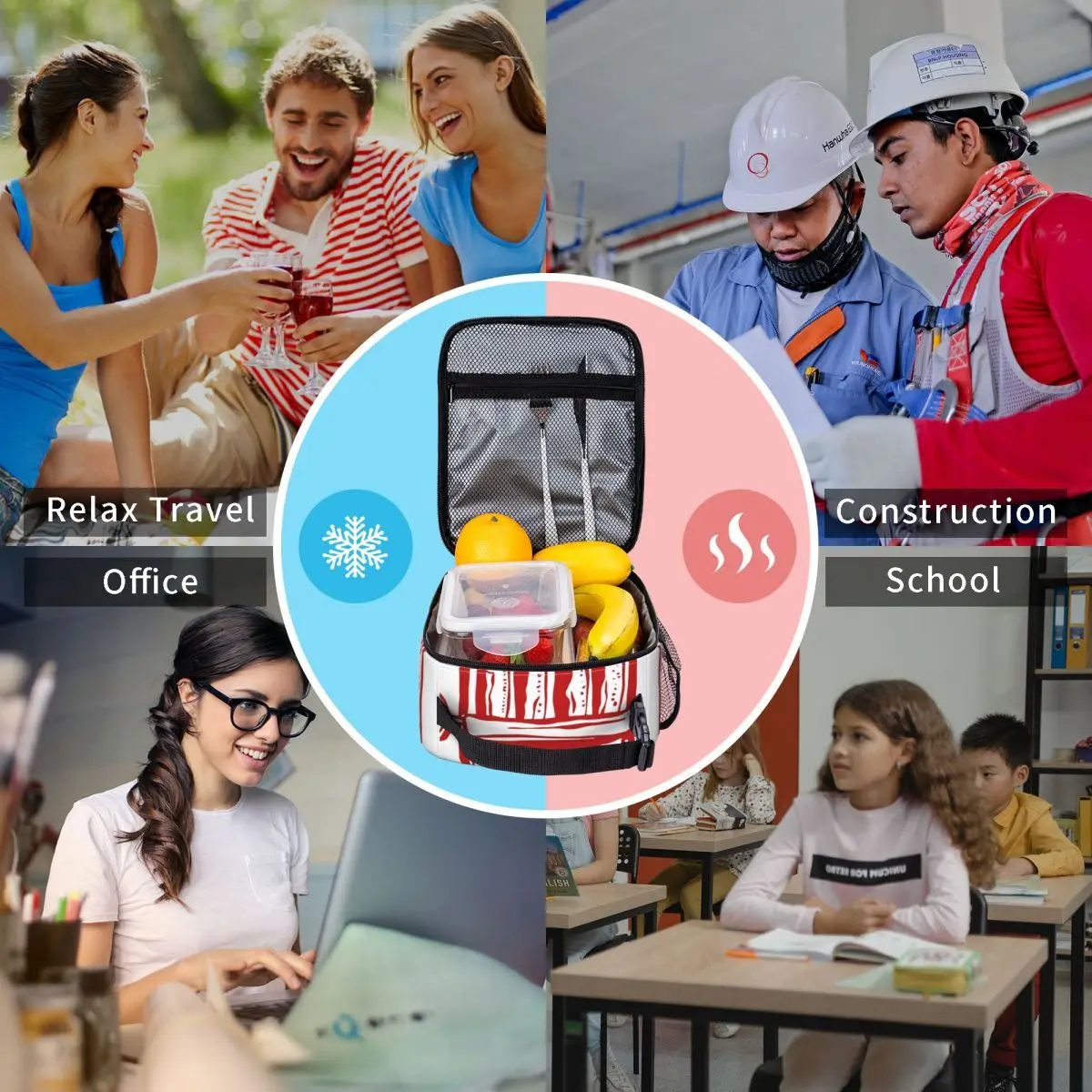 Sardines In Olive Oil Insulated Lunch Bags Cooler Bag  Meal Container Leakproof Tote Lunch Box Food Handbags School Travel