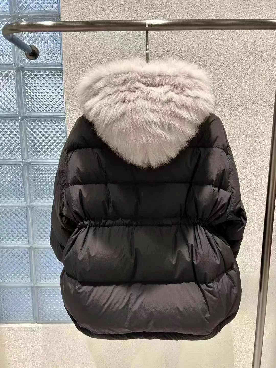 الشتاء Thiened الأبيض Du أسفل البخاخ Jaet المرأة منتصف طول فضفاض Faion ملابس خارجية مع كبير الفراء طوق عادية Sle #2