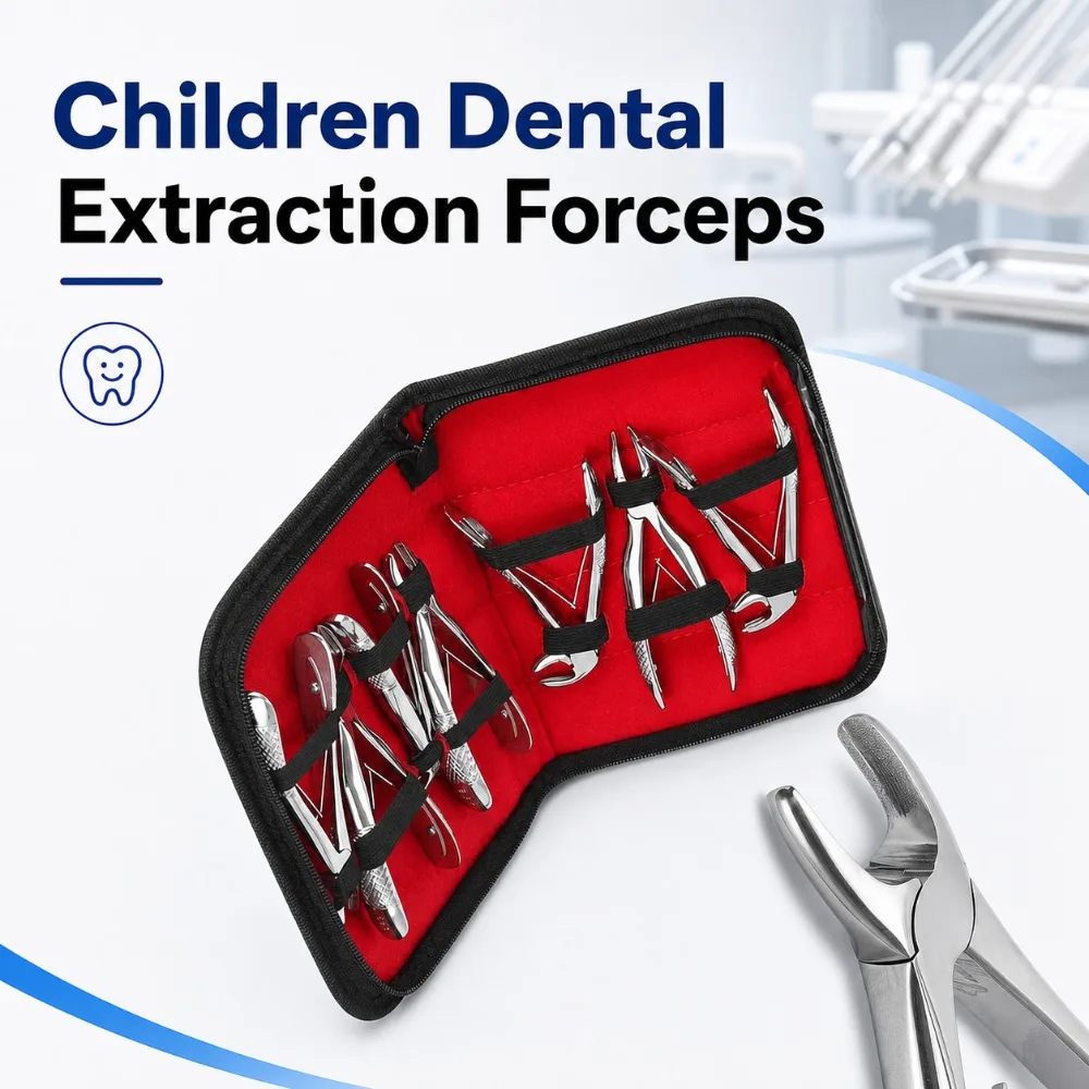 7Pcs Children Dental Extraction Forceps Kit, Minimally Invasive Anti-slip Teeth Extracting Pliers for Dental Clinic Oral Surgery