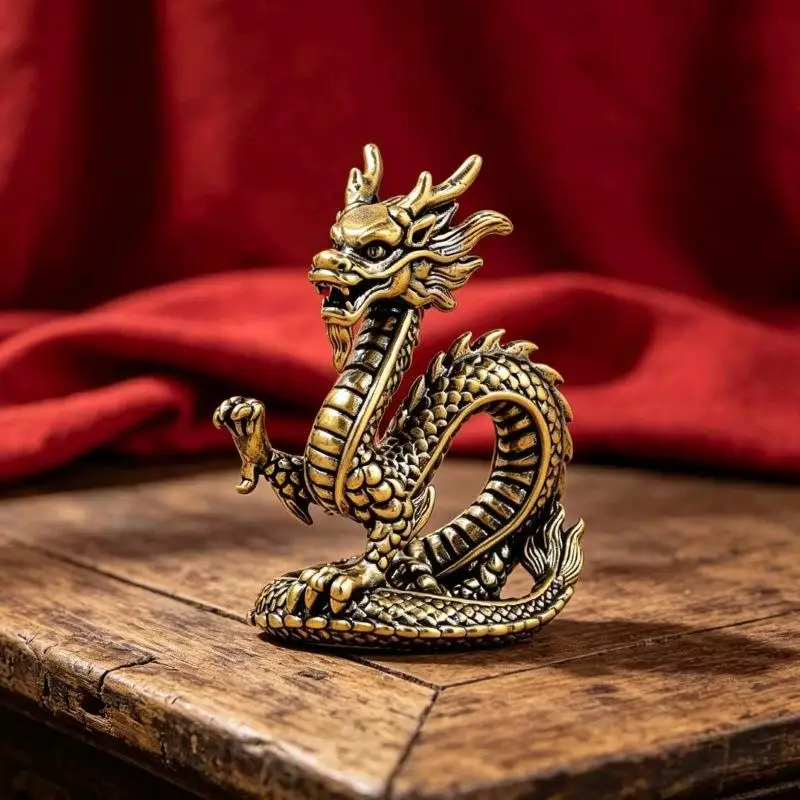 Brass Wizard Figurine Vintage Mystic Mage Statue Handcrafted Retro Desk Ornament for Home Office Decor Art Collectors