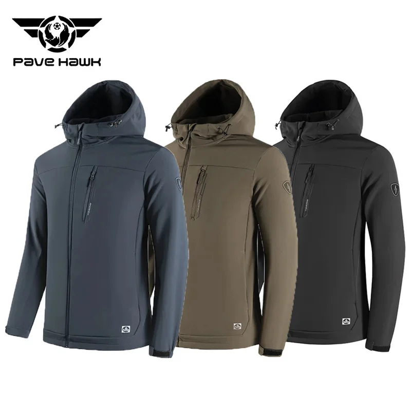 Plush Waterproof Soft Shell Jacket Men's Outdoor Climbing Fishing Hiking Charge Jackets Windproof Wear-resistant Warm Coat Male