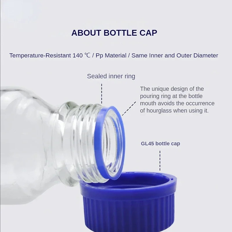 Laboratory Reagent Bottles Threaded Bottles Chemical Experiment Sampling s Sterile Borosilicate Glass  Flasks