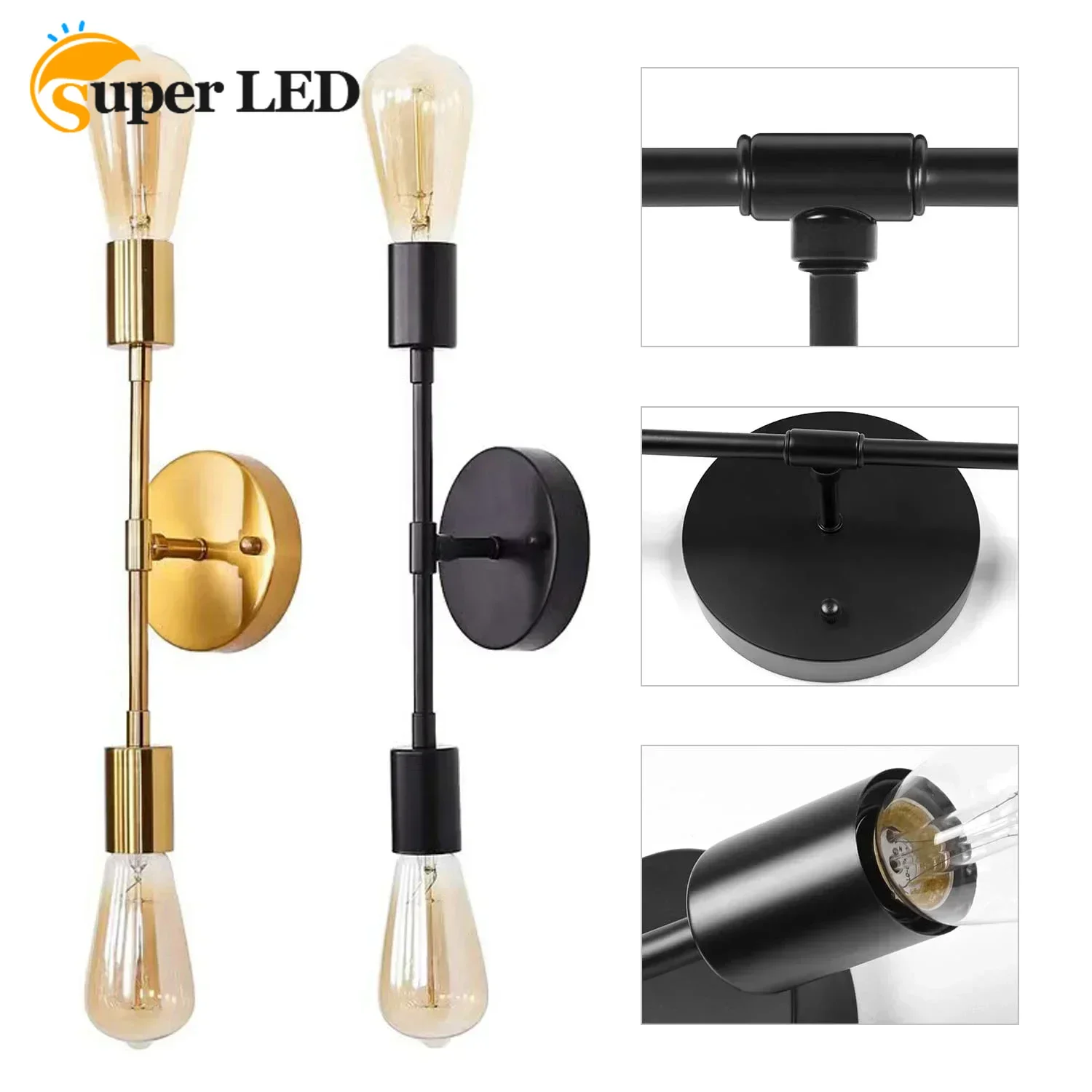 

2pcs Modern Nordic Wall Light Fixtures 2 Heads Wall Lamps Decor Corridor Aisle For Living Room Bathroom Indoor Lighting Sconces