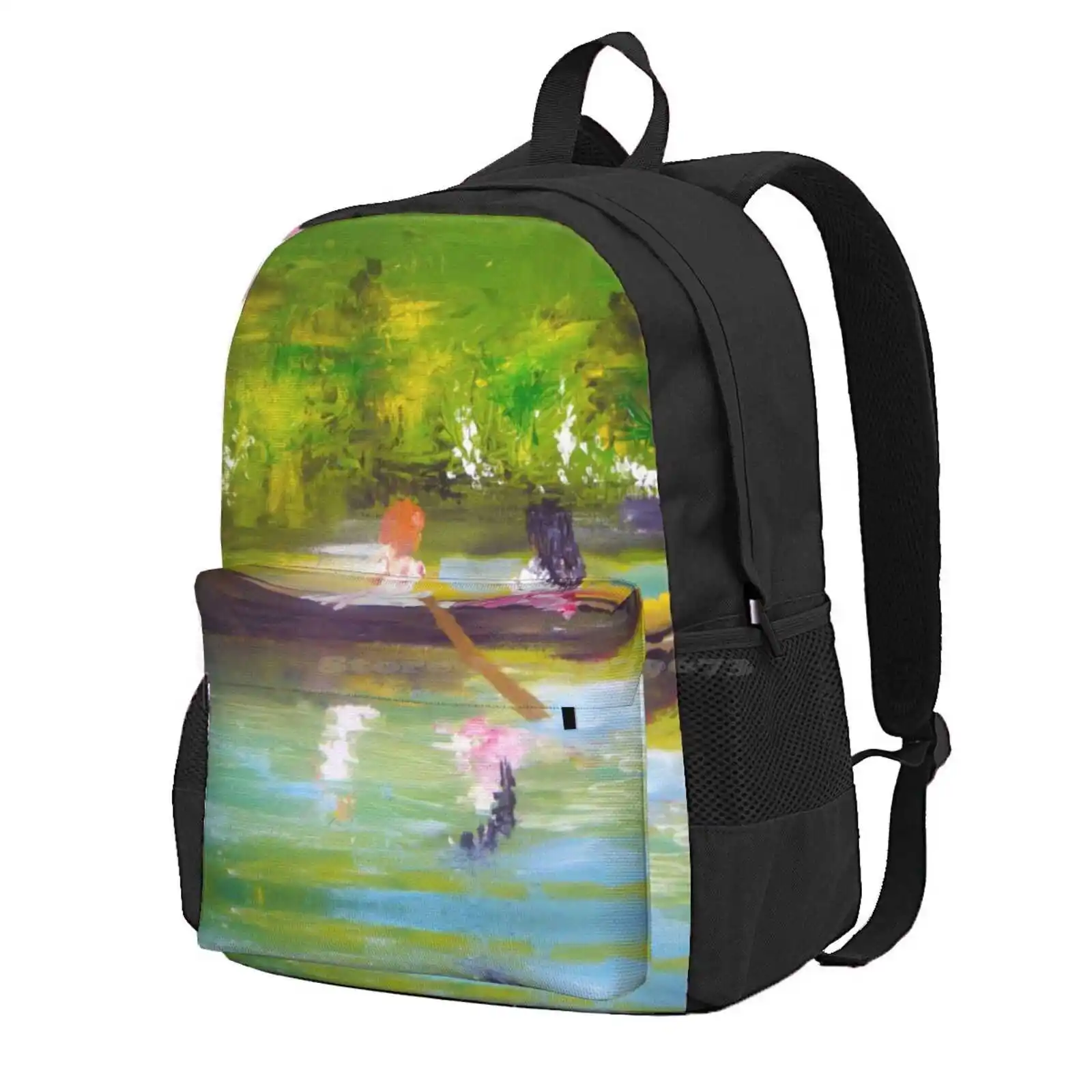 Afternoon Anne By Colleen Ranney Hot Sale Schoolbag Backpack Fashion Bags Anne Of Green Gables Canoe River Boat Saling Nature