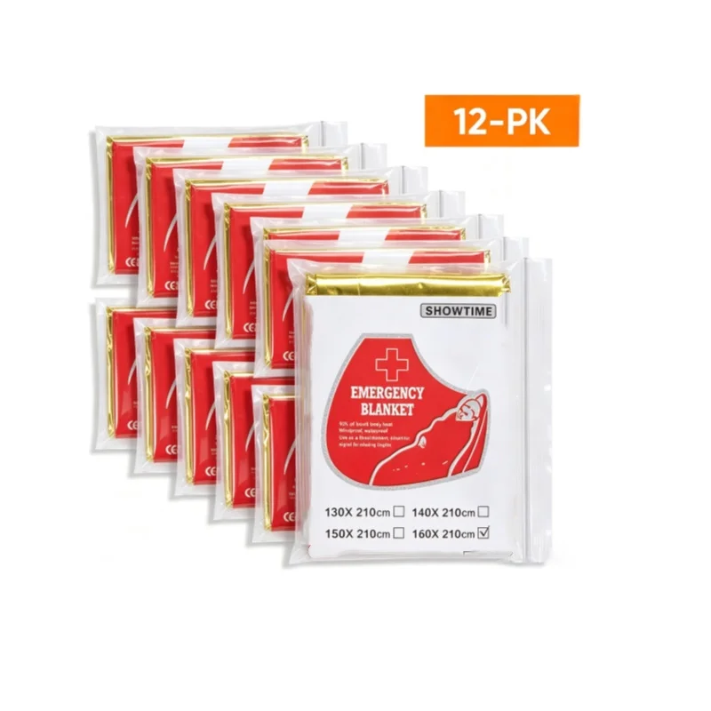 12PCS Large 160×210cm Gold Foi - đánh giá và giá Survival Blanket Reflective
