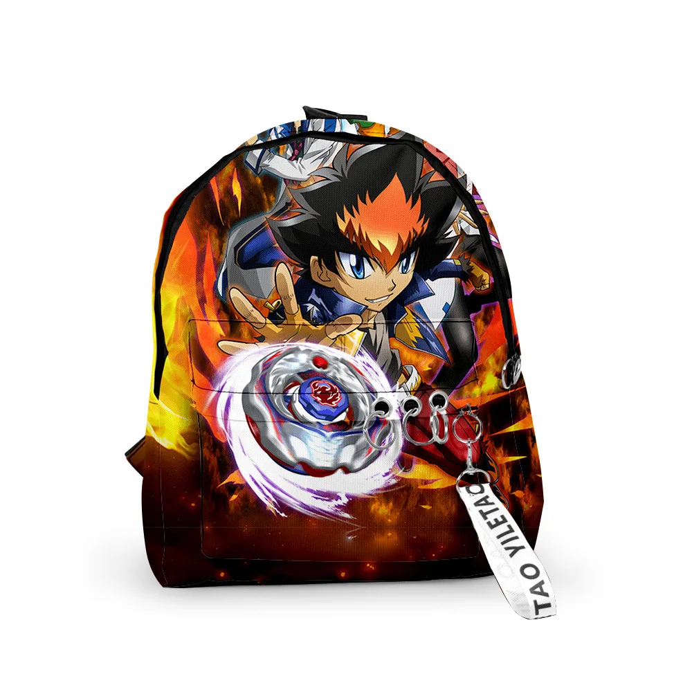 

Trendy Youthful Beyblade Burst Evolution School Bags Notebook Backpacks 3D Print Oxford Waterproof Key Chain Small Travel Bags