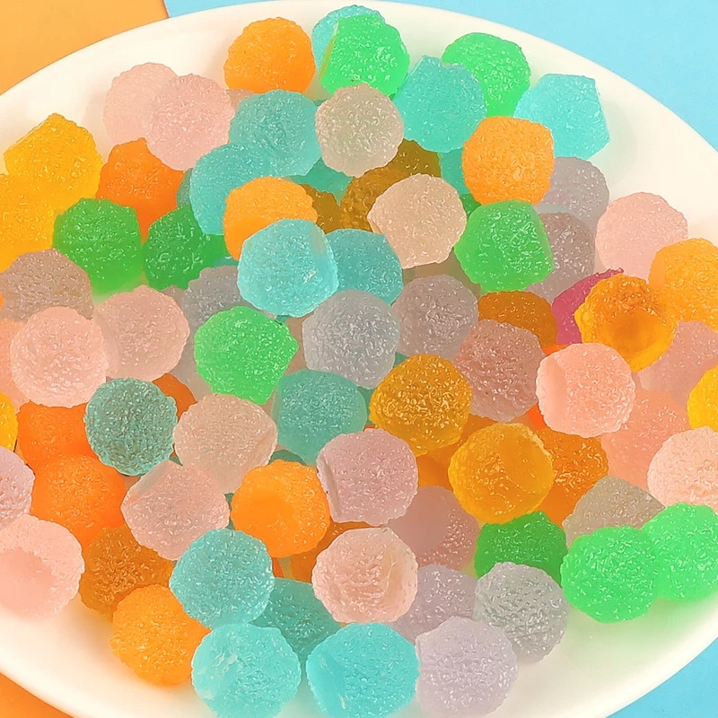 20-Pack Glow-in-the-Dark Candy Resin Charms - Cream Glue DIY Craft Kit for Hair Clips, Hair Ties & Accessories