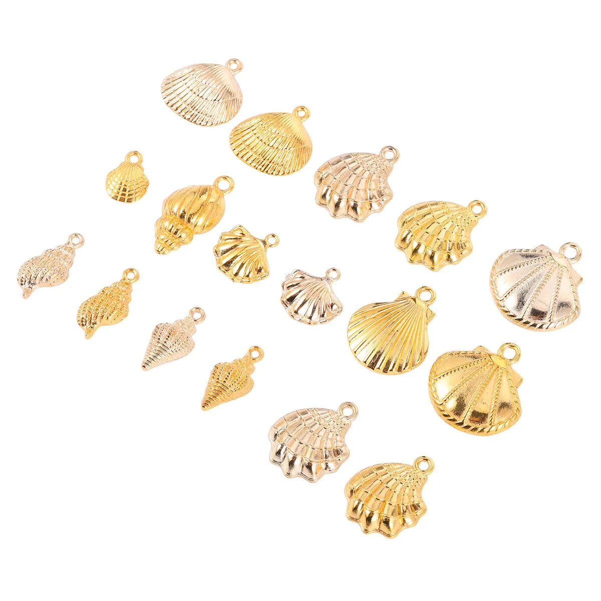 

Golden Seashell Pendant Alloy Jewelry Making Charms for DIY Bracelets Necklaces Earrings Keychains Craft Accessories Beach Theme