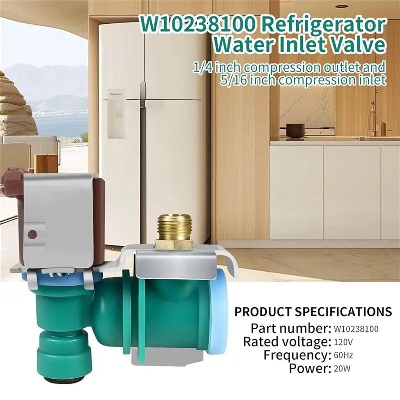 TAIGH-2X W10238100 Refrigerator Water Inlet Valve For Whirlpool,Kenmore,Kitchenaid,Maytag,W10238100 WPW10238100 W1049899