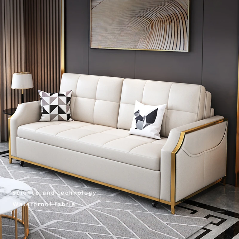 Luksusowa nowoczesna sofa rozkładana fantazyjna miękka indywidualna sofa z podwójnym siedziskiem Nordic rozkładana kanapa Salon De Luxe meble do