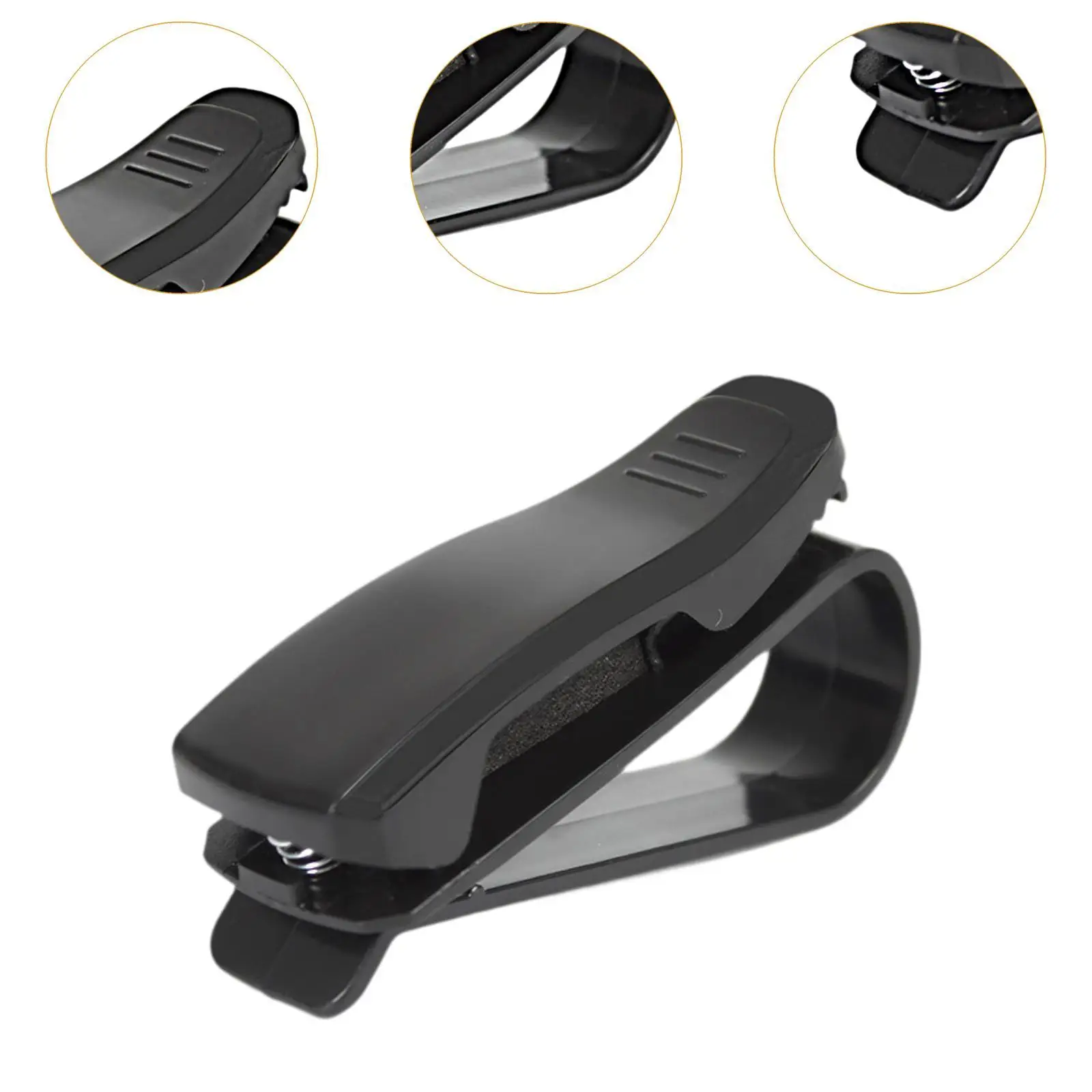 Automotive Glasses Storage Clamp Double Buckle Car Sun Visor Sunglasses Holder Rotating Eyewear Clip for Universal Cars