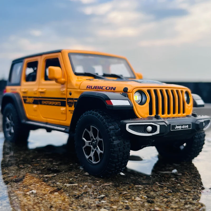 

Simulation 1/22 Jeep Wrangler Rubicon SUV Off Road Car Model Sound Light Collective Voiture Miniature Diecast Toy Vehicle Boy