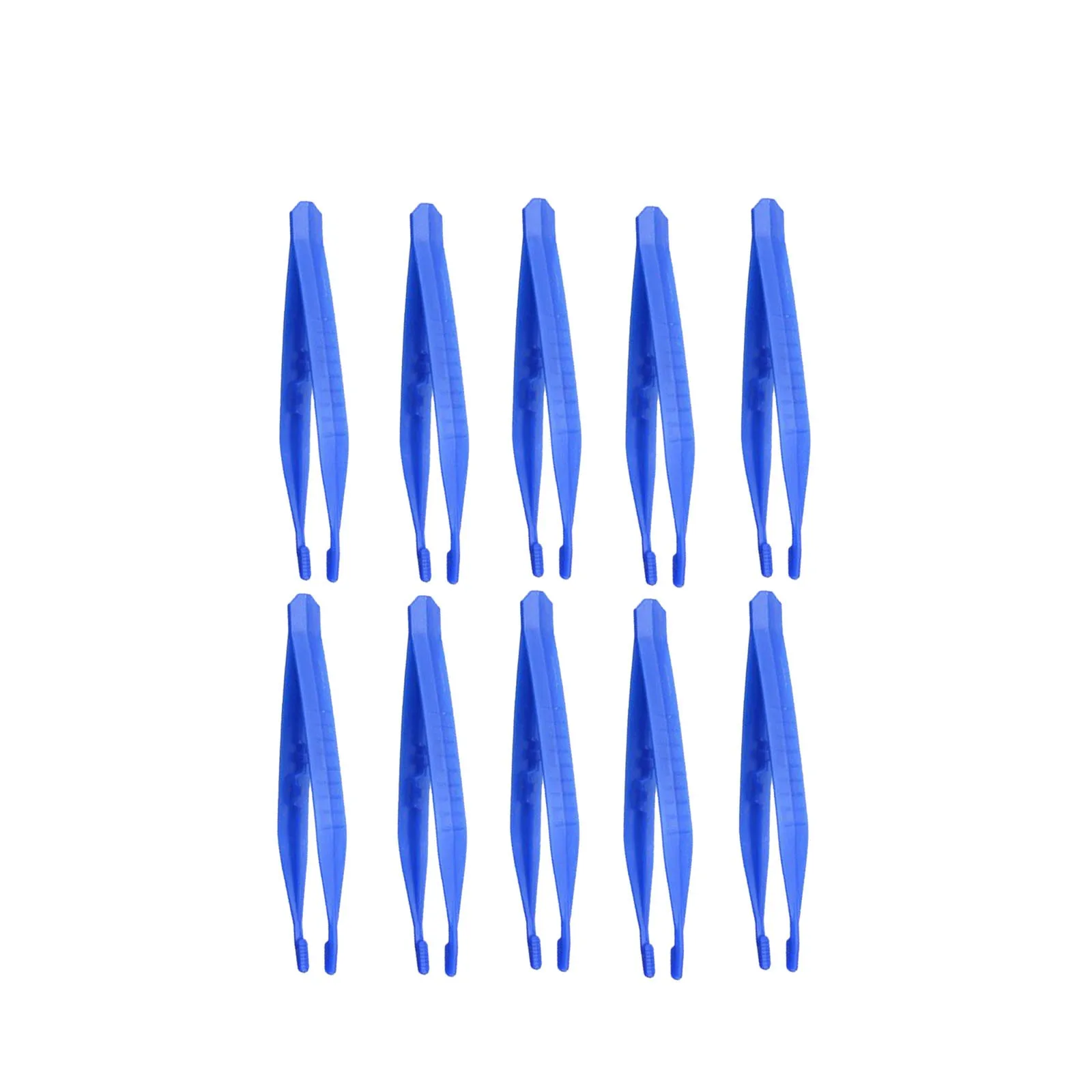 1/10 PCS Disposable Tweezers Small Plastic Craft Tweezers (Blue)