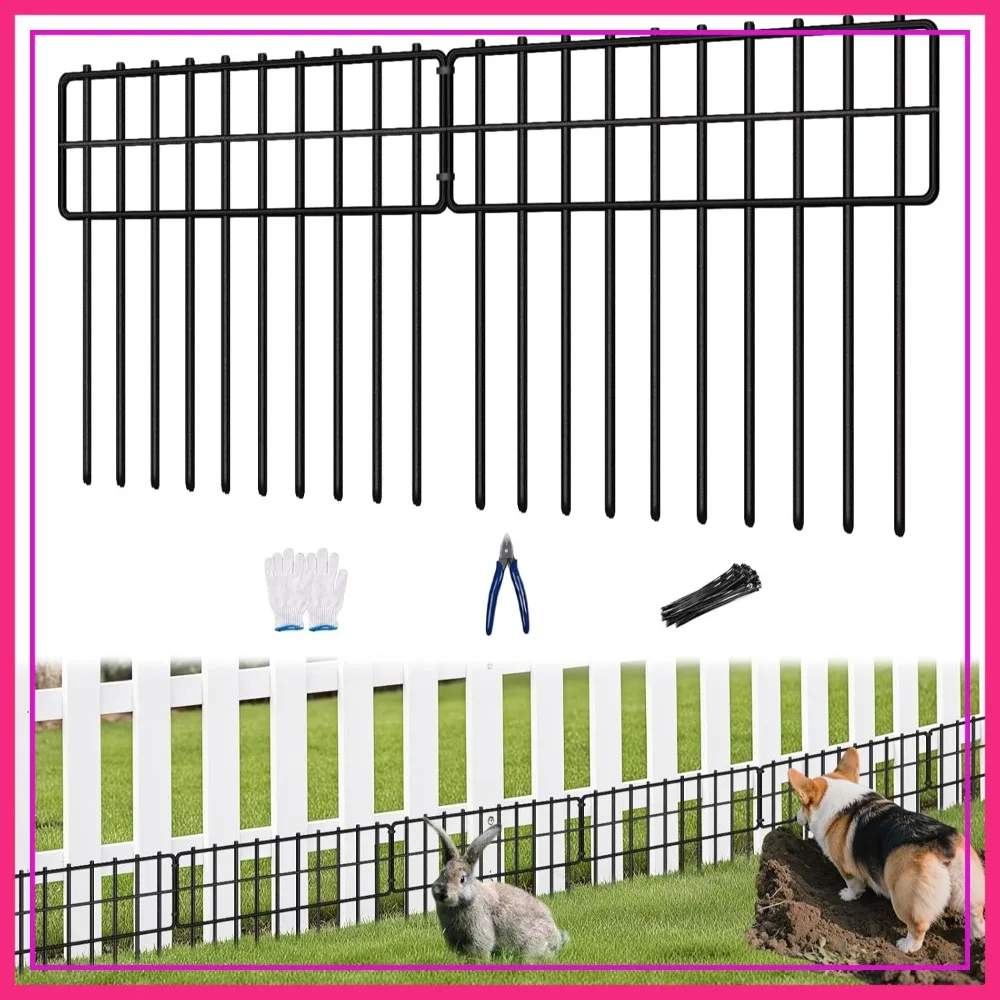 

30 Panels No Dig Garden Fence, 42.5ft x 13in Rustproof Metal Border for Yard & Patio