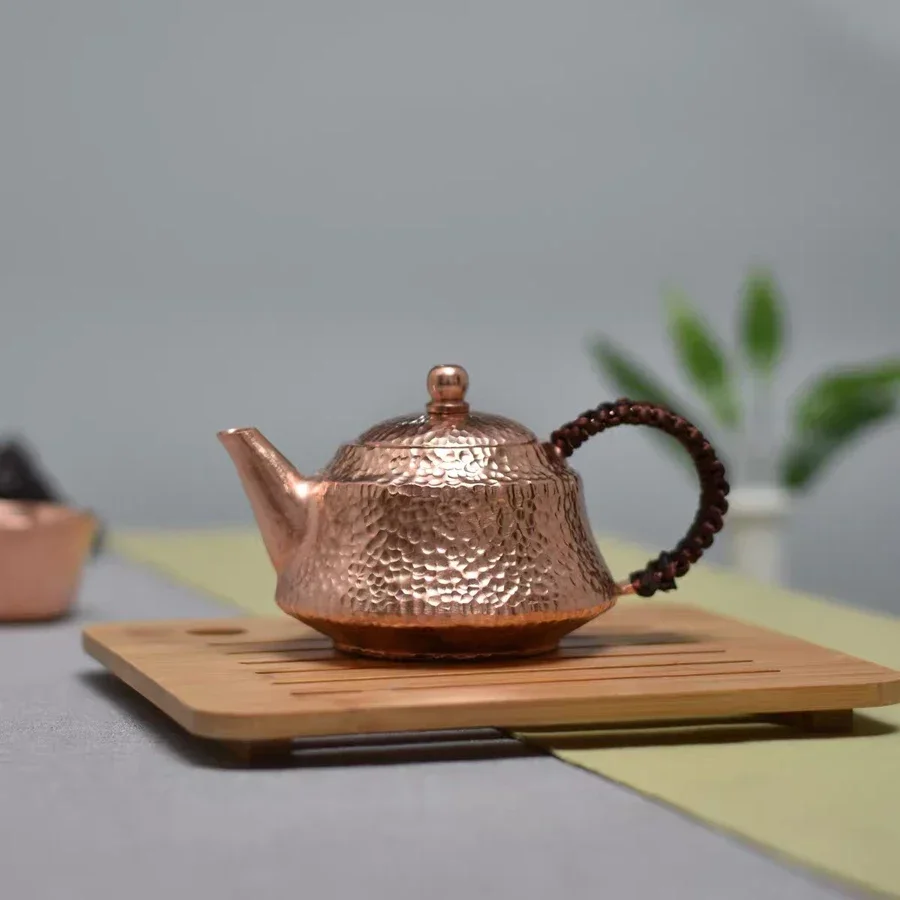 Handcraft Pure Copper Teapot, Tea Kettle, Hammer Pattern, Kung Fu Tea Drinkware, Tableware