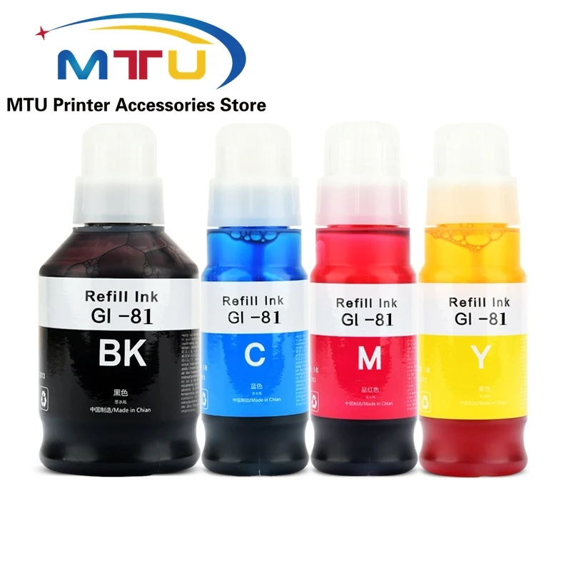 1Set Refill Dye Ink for Canon PIXMA G1820 G2820 G2860 G3820 G3821 G3860 TS3480 Printer GI-81