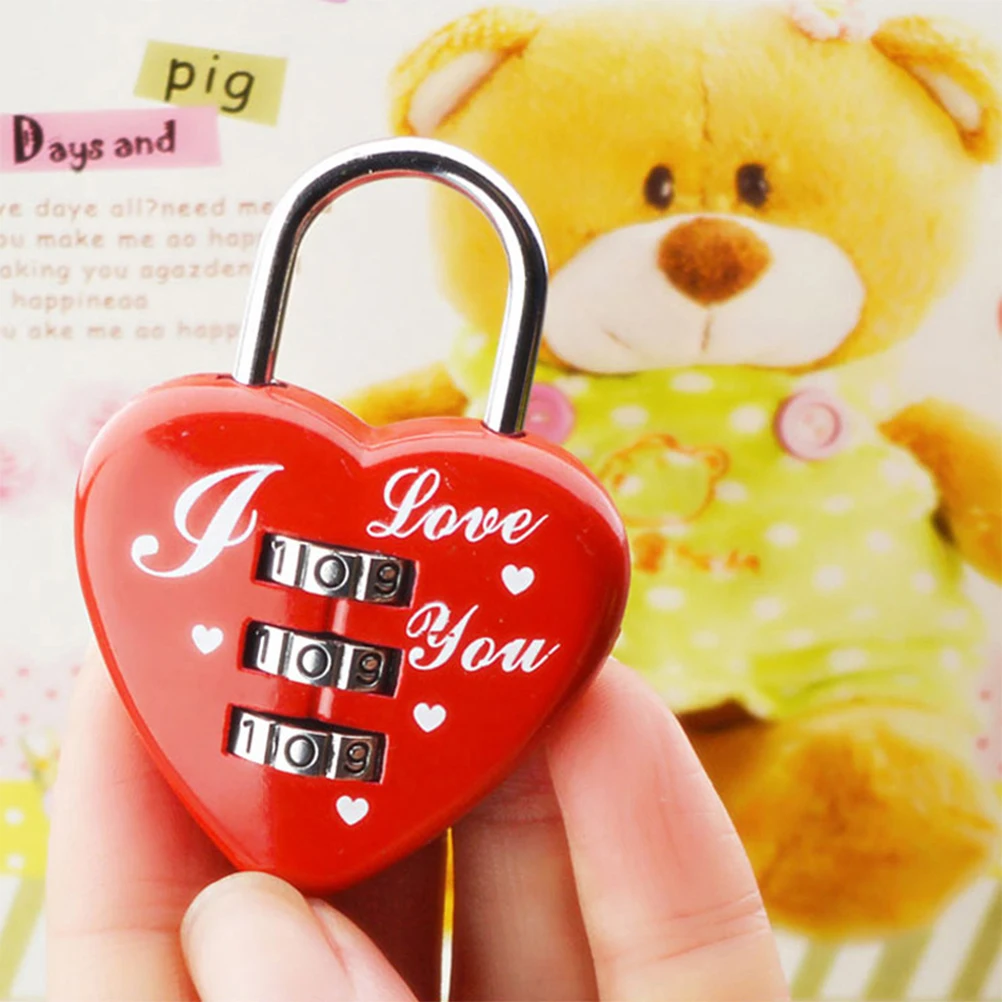 2pcs Heart Shape Code Lock Premium Material Durable Luggage Padlock Combination Password Locks Suitcase Locker Golf