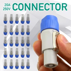 Conector de alimentação CA com plugue macho, plugue de alimentação, adaptador para luz de palco, tela LED, NAC3FCA, NAC3FCB, 20A, 250V, 3 pinos, 20 peças por lote