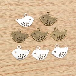 50pcs 16x12mm Antique Silver Plated Bronze Plated Bird Handmade Charms Pendant:DIY for bracelet necklace