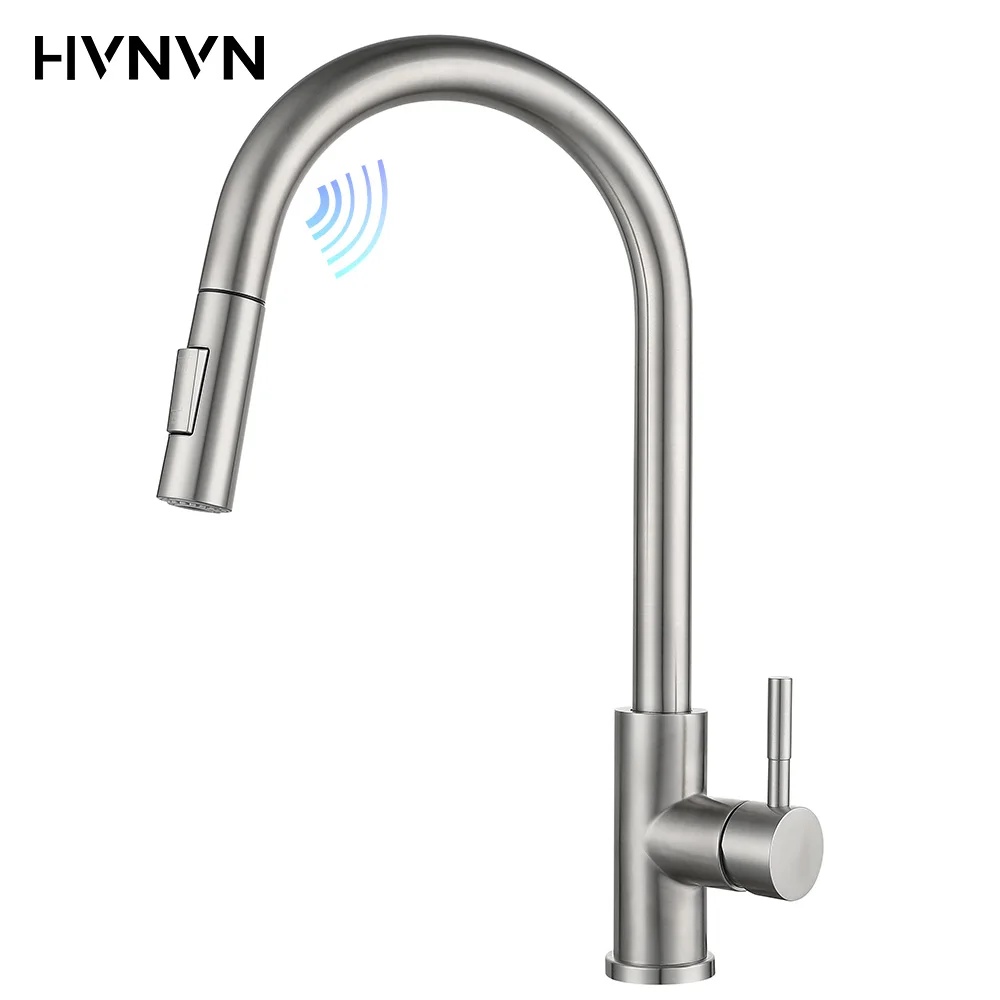 

HVNVN Kitchen Faucets Black Single Handle Pull Out Kitchen Tap Single Hole Handle Swivel 360 Degree Water Mixer Tap Mixer Tap