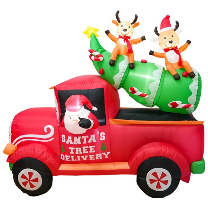 Cartoon Christmas Tree Car Air Model Inflatable Santa Claus Decoration Christmas Tree Elk Air Model Christmas Decoration