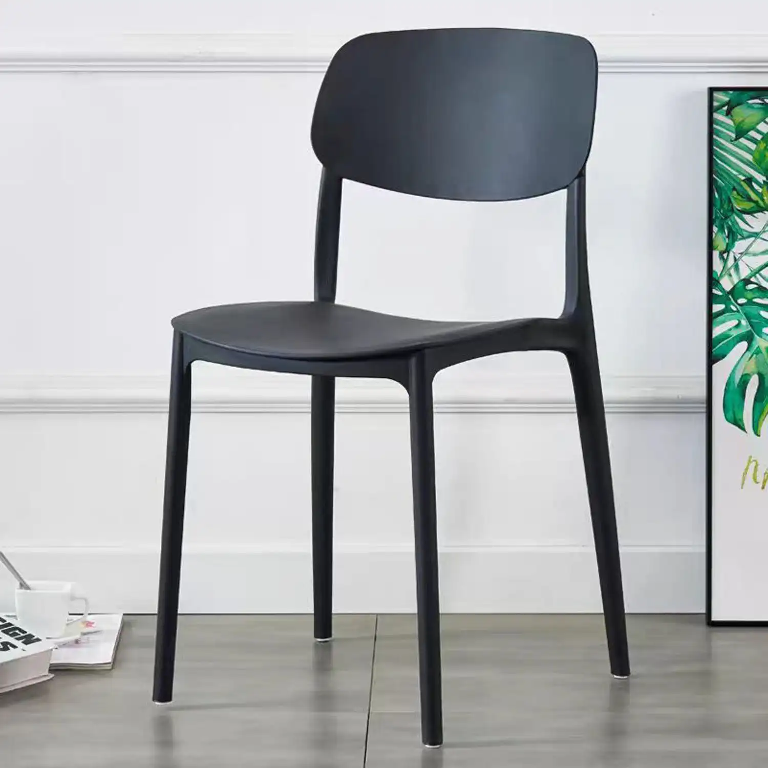 Chaise Buybuy Catania, couleur noire, CTN01B