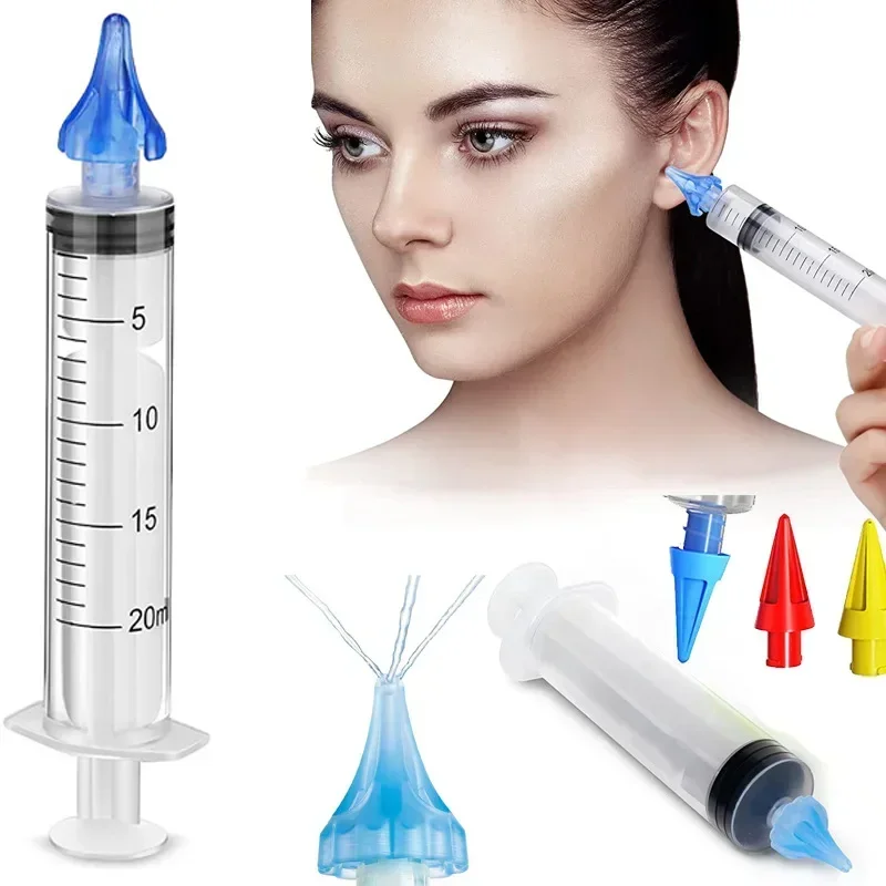 Kit de irrigación para limpiador de oídos, herramienta de extracción de cera de los oídos, jeringa de lavado con agua, cómoda y única, cuidado de la salud de 12/20ML