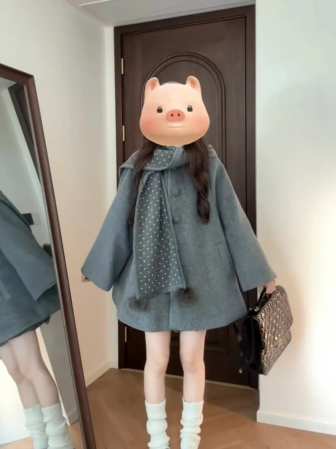 

Unique Thiened Woolen Coat Women's Winter Faion Long Sve Unique Sle Ladies' Premium Quali Medium Length Coat