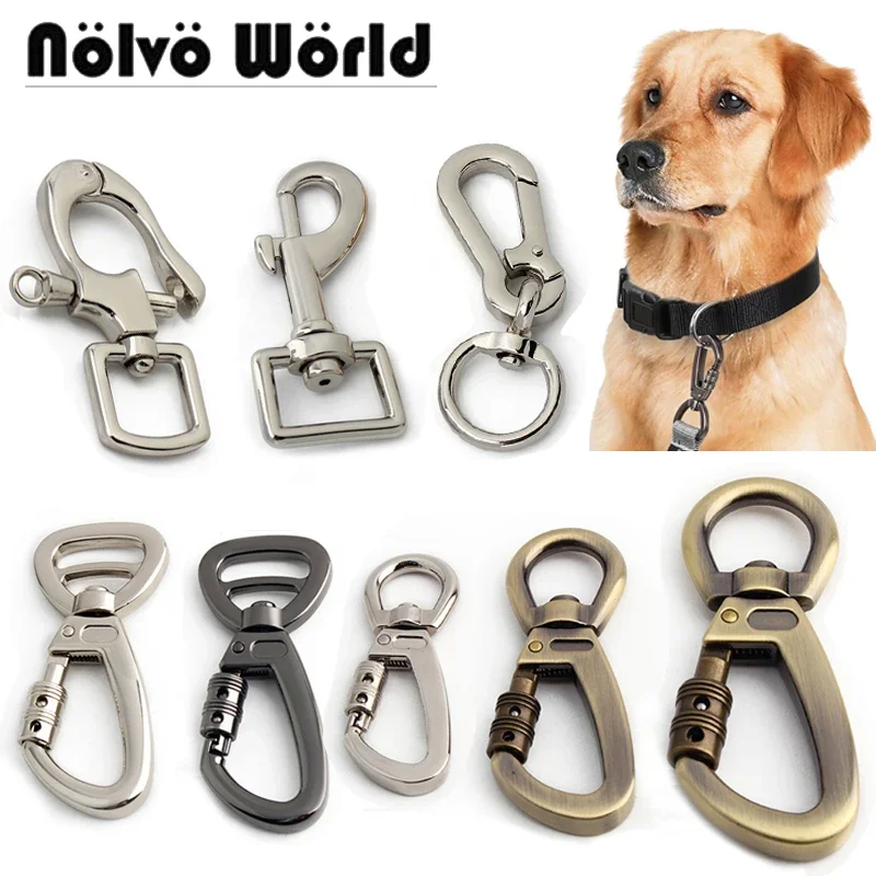 Hund Leine Clip Haustiere Karabiner Auto Locking Karabiner Mit Dreh Rotierenden Ring Für Outdoor Schlüsselbund Haustier Leine Haken Zubehör