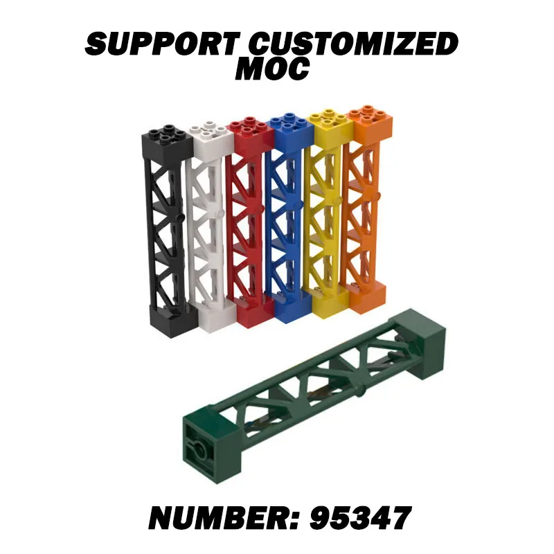 Moc Bouwstenen 58827 95347 Telegraafpaal Ijzeren Frame Ondersteuning 2x2x10 Balder DIY Bricks Compatibel met Architectuur Speelgoed 50g