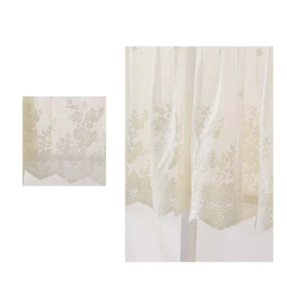

Lace Curtains Short Window Voile Half Decorative Shade Sun Proof Polyester Kitchen Bedroom Balcony Toilet