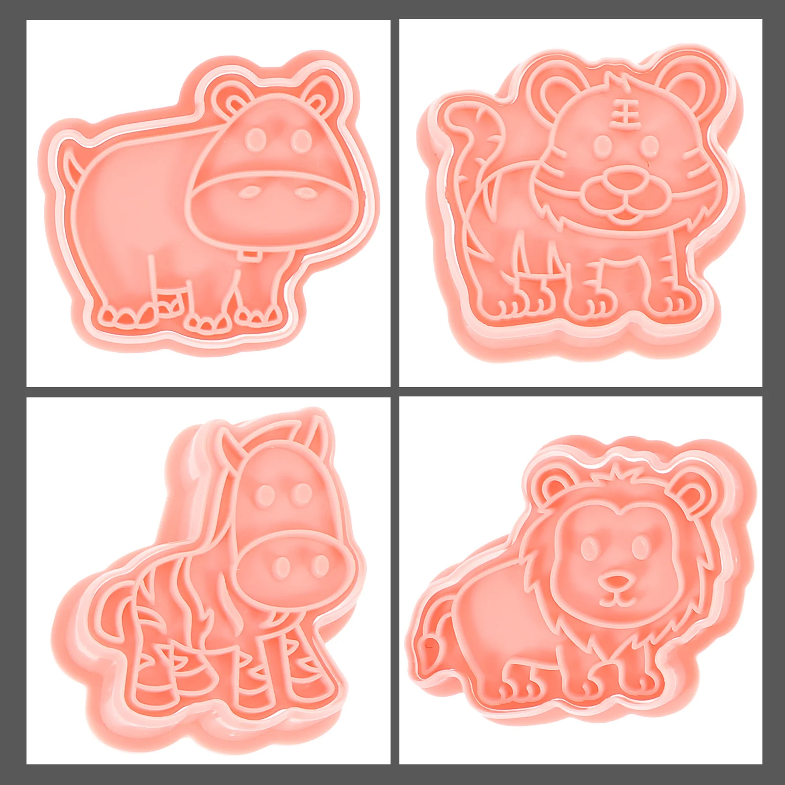 8 قطعة قالب كوكي الحيوان البلاستيك قابلة لإعادة الاستخدام الخبز Stamps Diy بها بنفسك الشوكولاته الحلوى الكرتون قالب الاطفال الخبز أداة #6