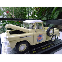 1:24 1958 Chevy Apache Stepside R73 Simulation Alloy Car Model Souvenir Display Gifts Collection Vehicle Toys Decoration