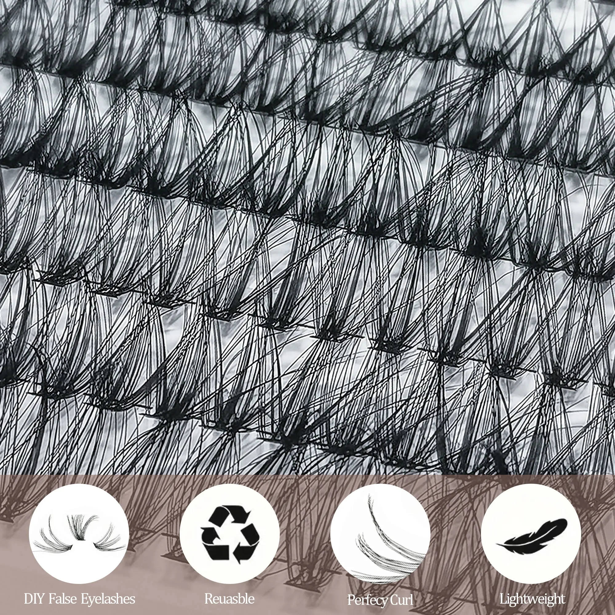 200 clusters van D I Y valse wimpers - 9-16 mm - delicate, natuurlijke, gekrulde en pluizige enkele wimpers