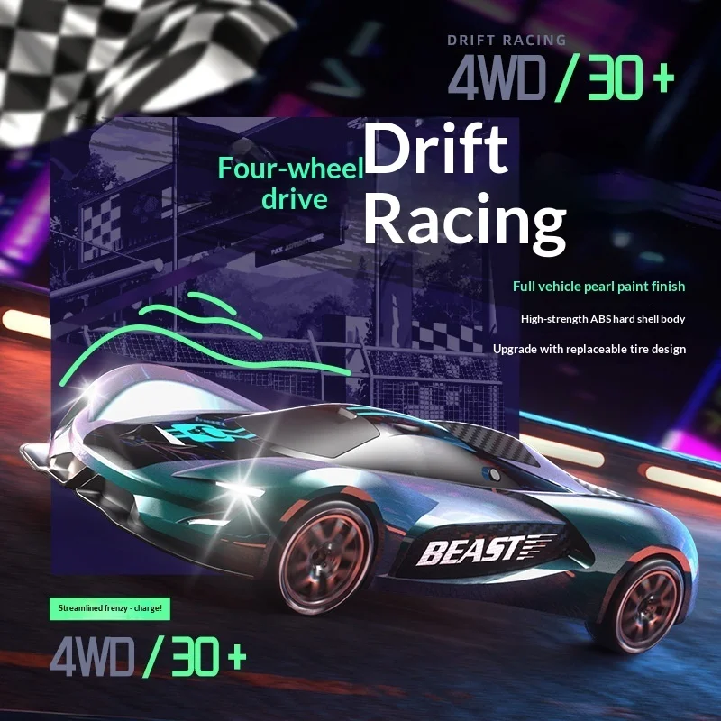 Sg208 Pro High Speed 4wd Rc Drift Car With Led Lights Electric Spoiler Mini Simulation Remote Control Racing Car For Kids Adults