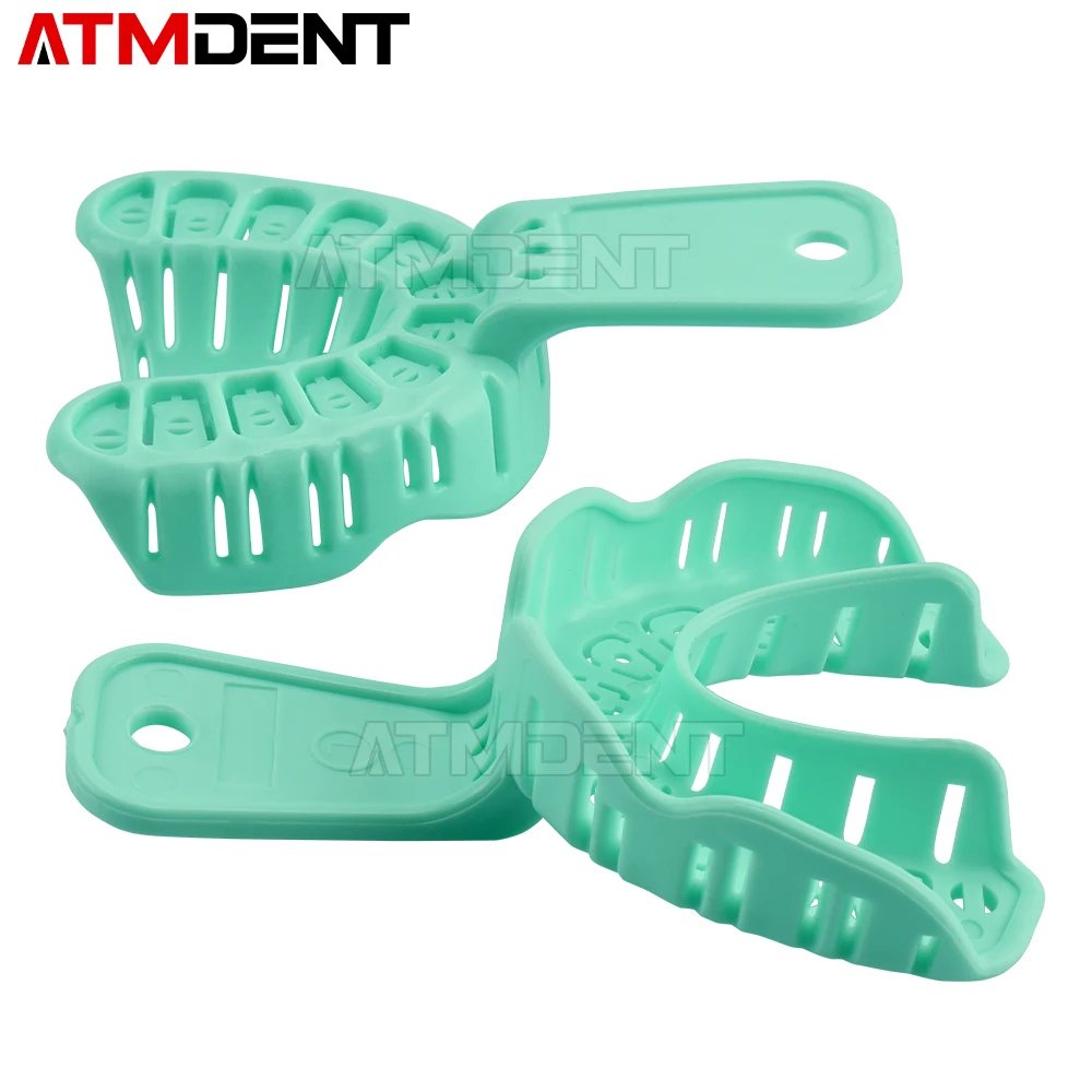 6Pcs/Set Dental Impression Plastic Tray S/M/L Dental Implant Tray Full Mouth Removable Partial Mold Tray Easy To Fold