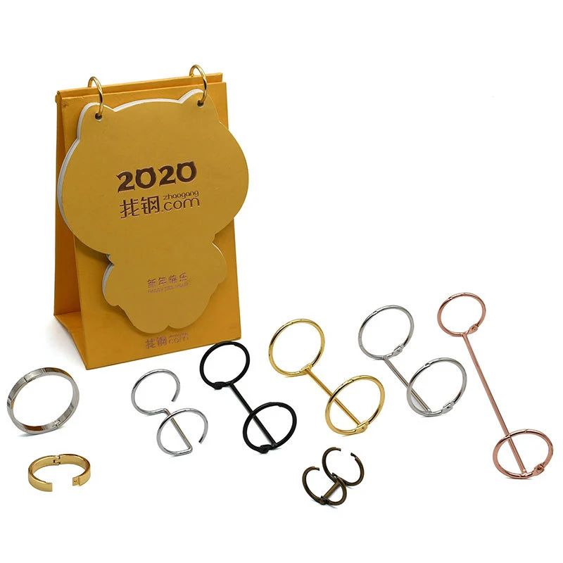 2Pcs 20-30mm Metal 2 Loop Calendar Binder Loose-leaf Ring Clips Book Binder Rings Notebook Scrapbook Office Binding Stationery