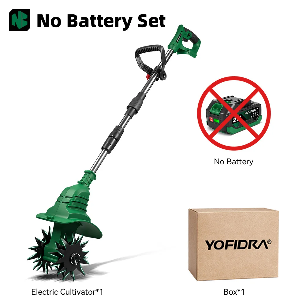 NEWBENY Elektrische cultivator 1800W Tuin Draagbare Grasmaaier Bodemomvormer Elektrisch gereedschap voor Makita accu