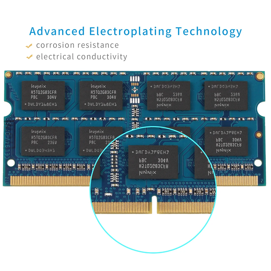 High Quality Tecmiyo Laptop Memory Ram 8GB ( 2X 4GB ) DDR3 1600MHz PC3-12800S 2RX8 SODIMM 1.5V Non-ECC Notebook Memoria - Blue