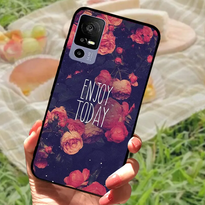 For TCL 40R Case TPU Soft Silicone Marble Phone Cover Case for TCL 405 406 408 403 TCL40R Shockproof Funda Love T771K Bumper
