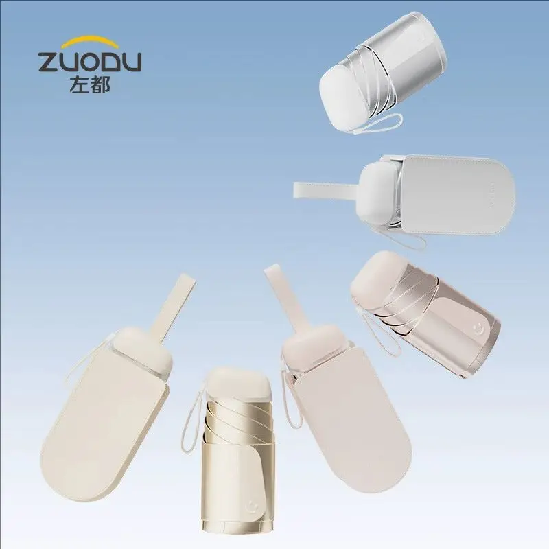 ZUODU Compact Card Parasol- UV Protection Sun Umbrella for Sunny or Rainy Days