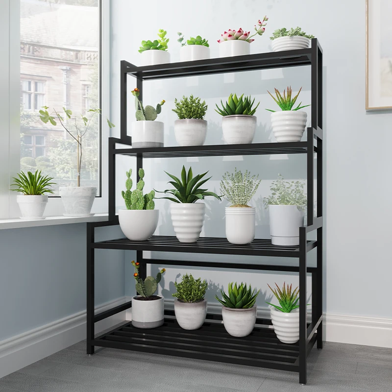 

Flower stand Indoor balcony Shelf Succulent flower pot stand Multi-layer floor-to-ceiling living room flower stand Courtyard