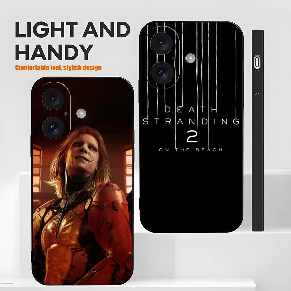 Funda Protectora para Teléfono con Diseño de Videojuego D-Death Strandings, Compatible con iPhone 17 16 15 14 13 12 X XR XS 8 Plus Mini Pro Max, Negra, Suave y Resistente a Impactos