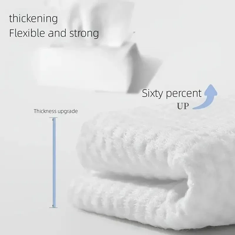 Asciugamani per il viso biodegradabili da 100 pezzi, tessuto cosmetico in cotone ultra morbido per la rimozione del trucco e la pulizia profonda, monouso extra spesso