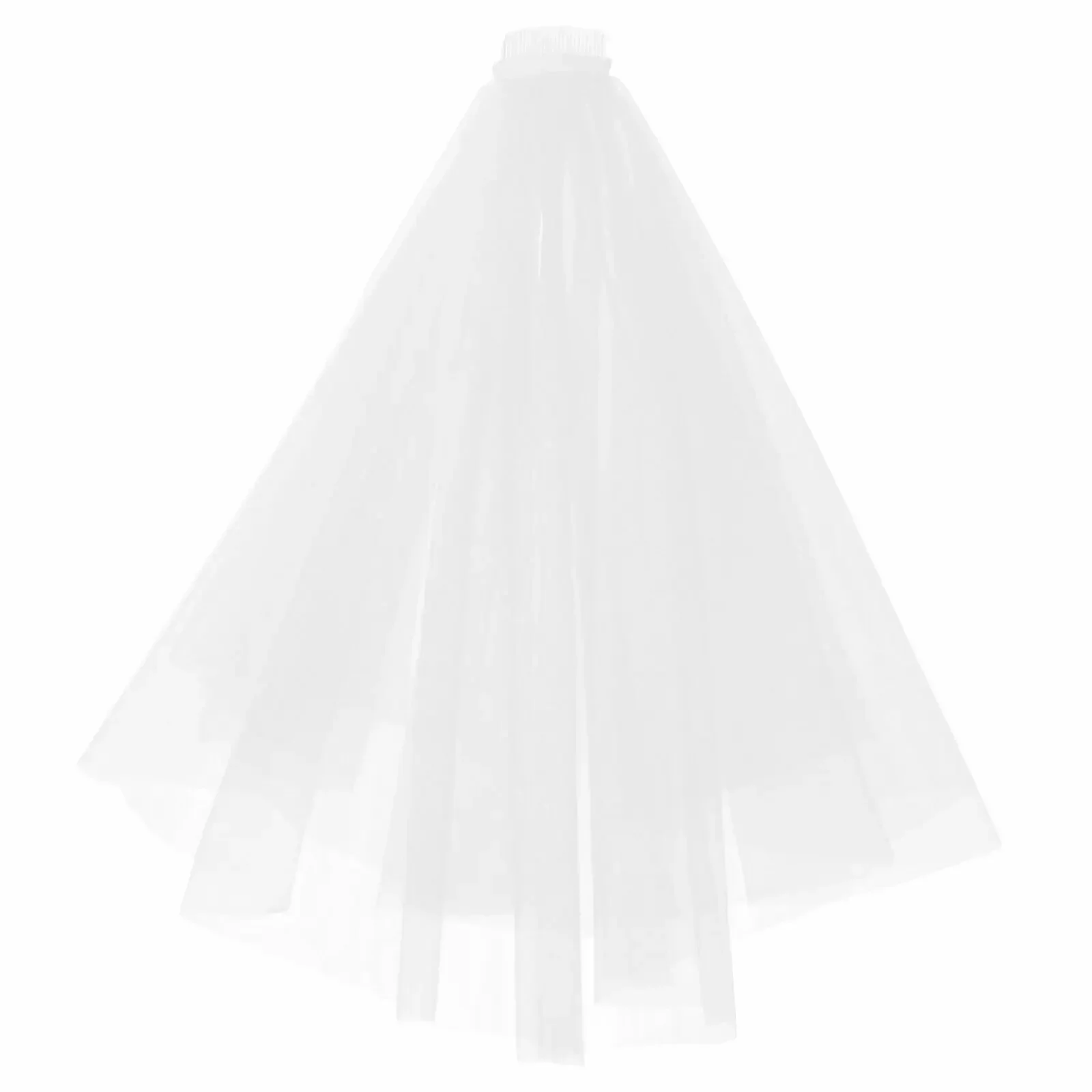 

Белая фата длиной до локтя из тюля с расческой для душа, головной убор для свадебной вечеринки