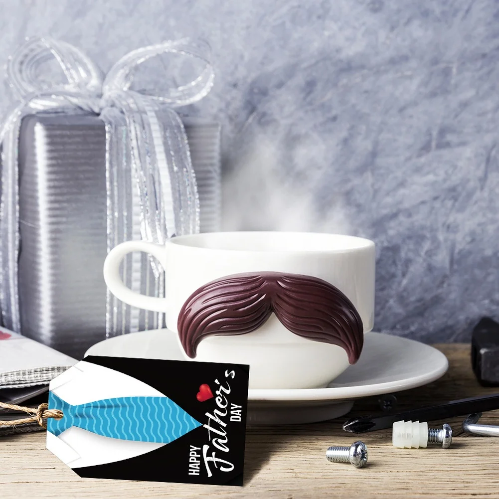 Father's Day Paper Tie Hanging Tags 60 Pack Festive Decorations for Dad Celebrations Parties and Social Gatherings