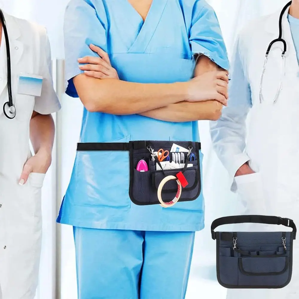 Multi Pocket Nurse Fanny Pack Thickened Oxford Cloth Tool Waist Bag Adjustable Waist Strap Organizer Pouch Nursing Belt Bag