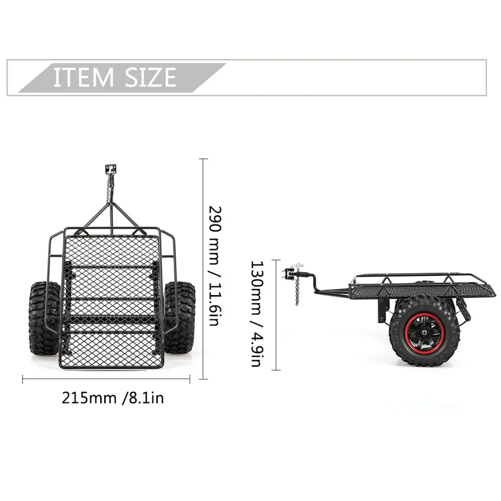 Simulation de cadre de trémie de remorque de RC en métal pour la traînée Trxs de camion d'inoler de roche 1/10 TRX-4 TRtage Axial SCX10 RCversiD90 CC01